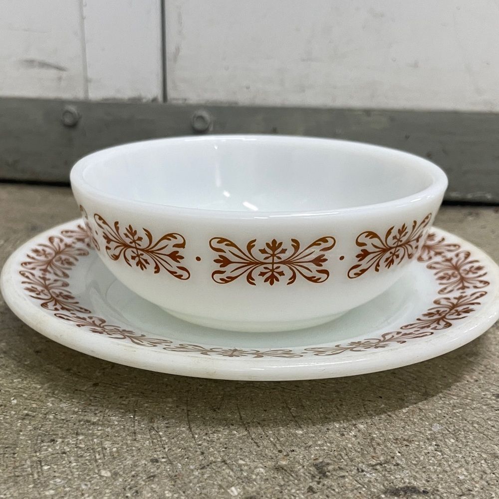 Vintage Pyrex Small Bowl and Saucer